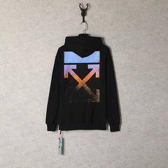 OW  hoodie Color gradual change Arrow pattern Pullover Hood
