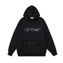 OW oil painting angel pattern pullover hooded sweater