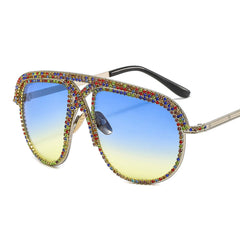 Trendy punk glasses diamond retro