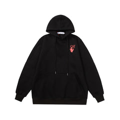 OW  hoodie with a shining star arrow pattern fleece hoodie