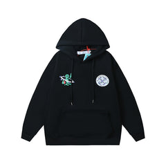 OW Alien Arrow Pattern Hooded Sweater