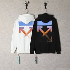 OW  hoodie Color gradual change Arrow pattern Pullover Hood