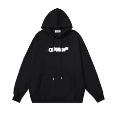 OW three-dimensional arrow pattern pullover hooded sweater