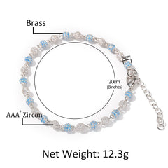 Bracelet Copper Zircon Bracelet Round Bead Bracelet ins St. Valentine's Royalty
