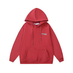 OW Curved Jellyfish Arrow Pattern Hooded Sweater