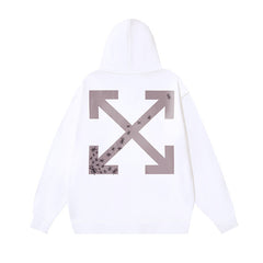 OW Ant Arrow Pattern Pullover Hooded Sweater