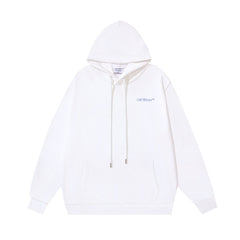 OW Portrait Arrow Pattern Pullover Hooded Sweater
