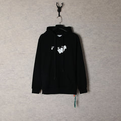OW  hoodie three-dimensional arrow pattern pullover hoodie