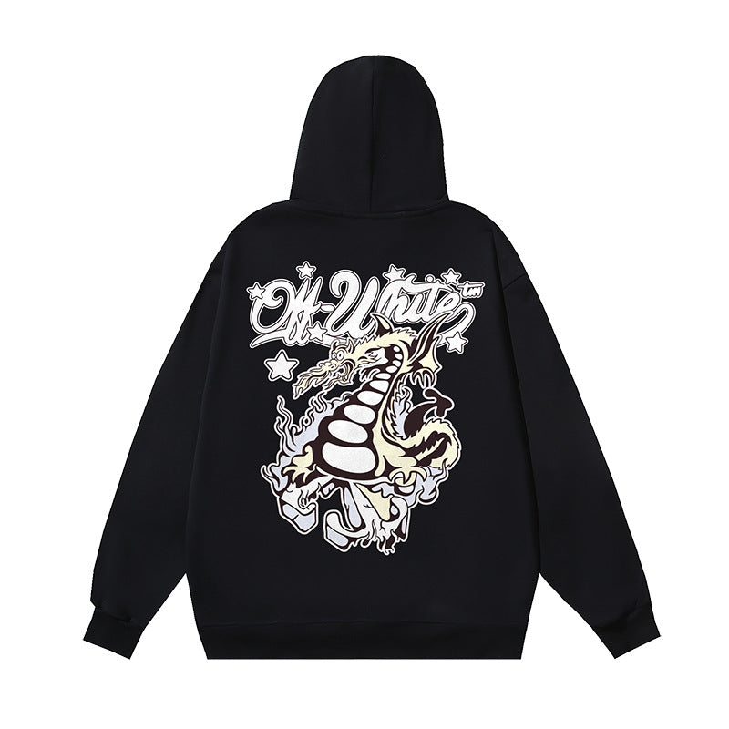 OW Dragon Alphabet Arrow Pullover Hooded Sweater