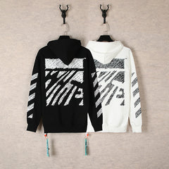OW hoodie sketch pattern arrow terry hooded