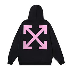OW angel oil painting arrow pattern hooded sweater