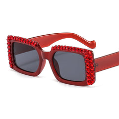 Trendy punk glasses diamond sunglasses uv protection