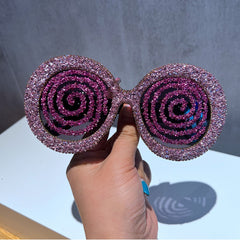 Trendy punk glasses round large frame