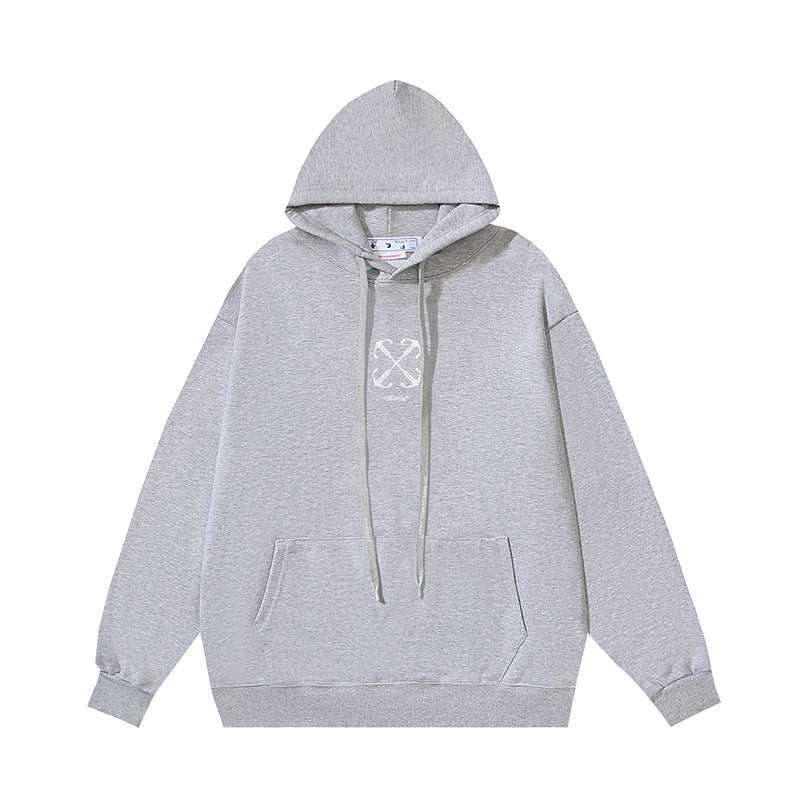 OW Hot Diamond Arrow Pattern Pullover Hooded Sweater