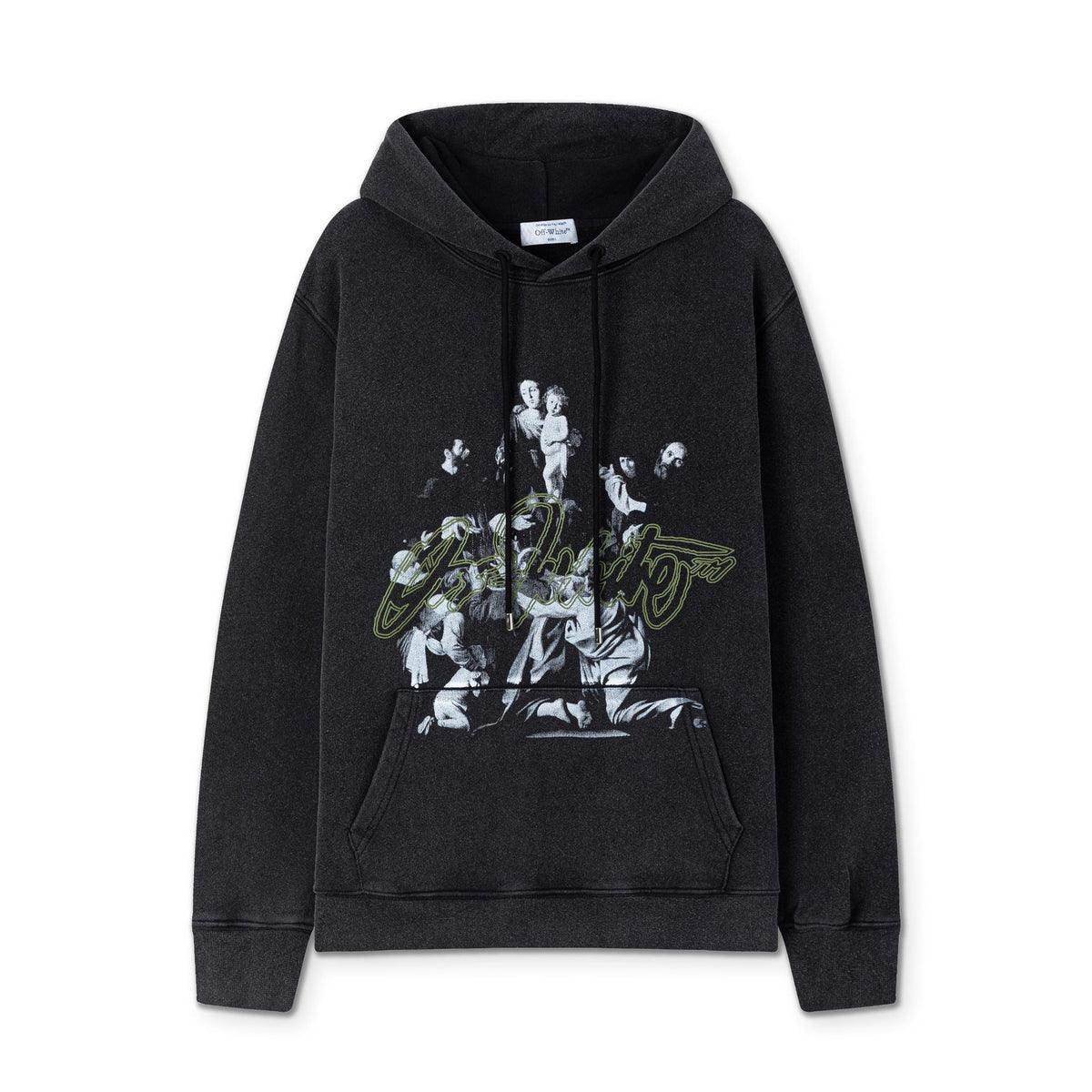 OW oil painting angel portrait pattern pullover hooded sweater