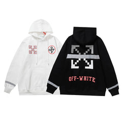 OW hoodie Alphabet Arrow Pattern Fleece Hood