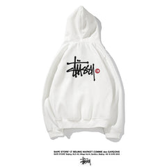 Stussy Hoodie Embroidered Fleece Fashion Hooded Sweater