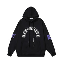 OW No. 23 OW micro-label pattern printed hooded sweater