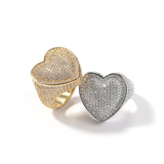 Rings Hip Hop Ring Copper 3A Zircon Love Ring Spectrum