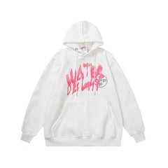 OW  hoodie Graffiti Alphabet Arrow Pattern Fleece Hood