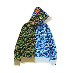 Bathing Ape Hoodie Shark Stitching Sweater Men's Cardigan