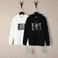 OW hoodie angel wing pattern arrow hooded sweater
