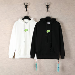 OW  hoodie thunderbolt monogram print hoodie