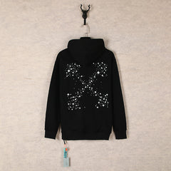 OW Snowflake Letter Arrow Pullover Hooded Sweater