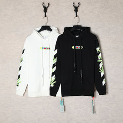 OW  hoodie embroidered plant leaf arrow hooded