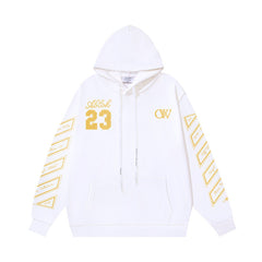 OW 23 numeric alphabet print hooded sweater