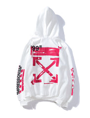 OW  hoodie dyed graffiti pink arrow hooded