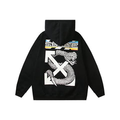 OW   hoodie boa pattern arrow fleece hooded