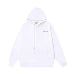 OW Sanskrit alphabet arrow print hooded sweater