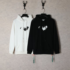 OW  hoodie three-dimensional arrow pattern pullover hoodie