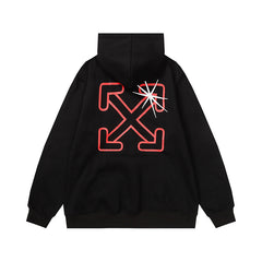OW  hoodie with a shining star arrow pattern fleece hoodie