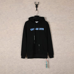 OW Ice Cube Arrow Pattern Pullover Hooded Sweater