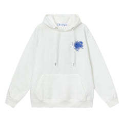 OW hoodie graffiti yarn arrow pattern pullover hooded