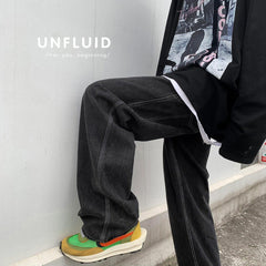 Men Jeans Autumn Hip Hop Loose Straight Retro