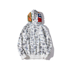 Bathing Ape Hoodie Luminous Starry Sky Two-Hat Cardigan Zipper Velvet Shark