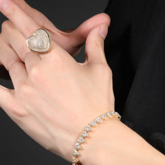 Rings Hip Hop Ring Copper 3A Zircon Love Ring Spectrum