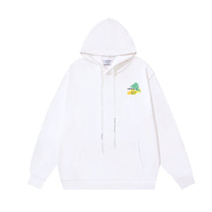 OW leaf colorful graffiti arrow print hooded sweatshirt