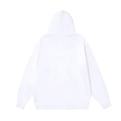 OW floral logo pattern print hooded sweater