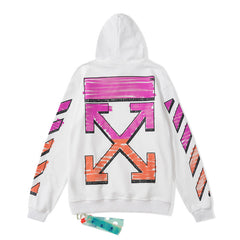 OW  hoodie pink orange gradual change arrow pattern hooded