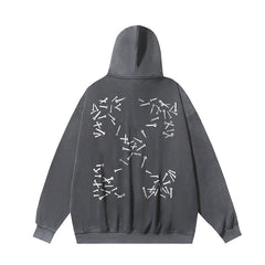 OW nail arrow pattern washing water do old hooded sweater