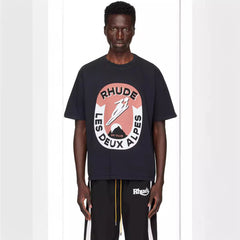 Rhude T Shirt Ski Theme Letter Print Short Sleeve T-Shirt