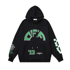 OW hoodie Alligator Alphabet Pattern Pullover Hood