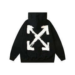 OW  hoodie Cartoon graffiti arrow pattern fleece hoodie