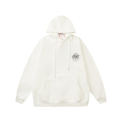 OW hoodie with a fleece hood with a palm globe arrow pattern