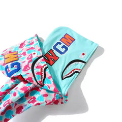 Bathing Ape Hoodie Miami Two-Hat Cardigan Zipper Fall/Winter Velvet Shark