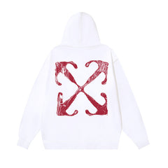 OW retro arrow print hooded sweater